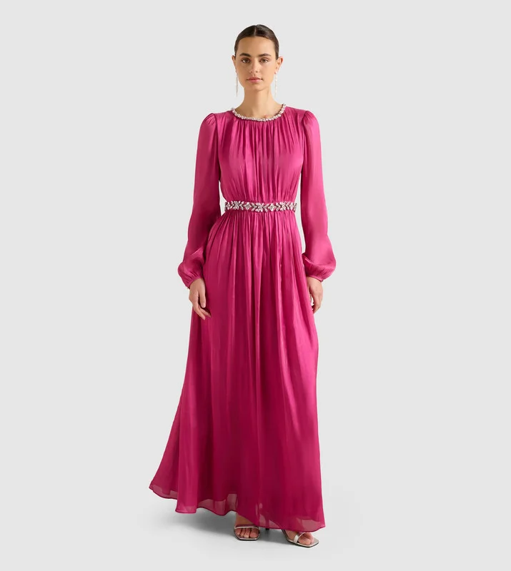 فورايفر نيو ELVIA Metallic Belted Maxi Dress